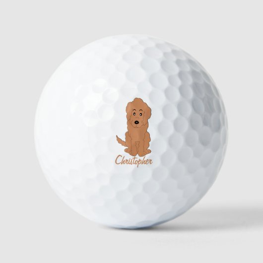 Rode Goldendoodle Hond Ontwerp Golfballen (Voorkant)