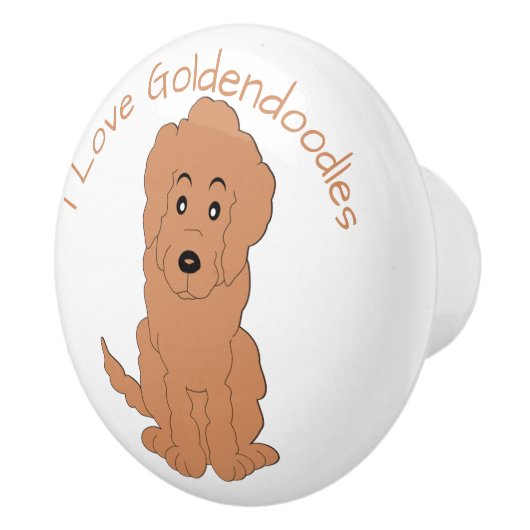 Rode Goldendoodle Hond Ontwerp Keramische Knop (Rechts)