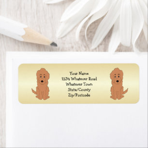 Rode Goldendoodle-hond ontwerp retouradres Etiket