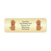 Rode Goldendoodle-hond ontwerp retouradres Etiket (Voorkant)