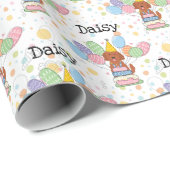 Rode Goldendoodle Hond Verjaardag Cadeaupapier (Rol Hoek)