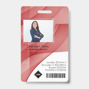 Rode Golf Personeelsfoto ID Bedrijfsbeveiliging Badge
