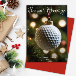 Rode Golf Seizoen Groeten Kerstmis Feestdagenkaart