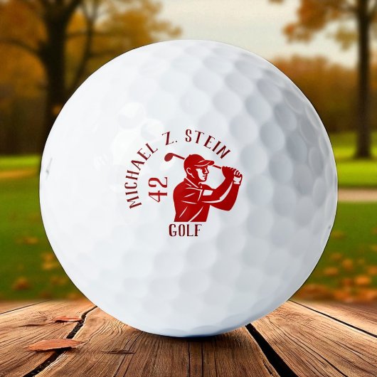 Rode Golf Speler Icoon, Naam en Leeftijd Golfballen