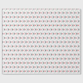 Rode golf thema afstudeer monogram patroon cadeaupapier (Vlak)