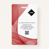 rode golf | Werknemersfoto ID Bedrijfsbeveiliging Badge (Achterkant)