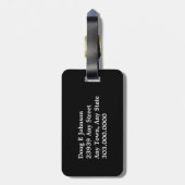 Rode Golfer op zwart Bagagelabel (Achterkant verticaal)