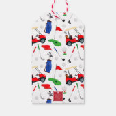 Rode golfkar gepersonaliseerd cadeaulabel (Achterkant)