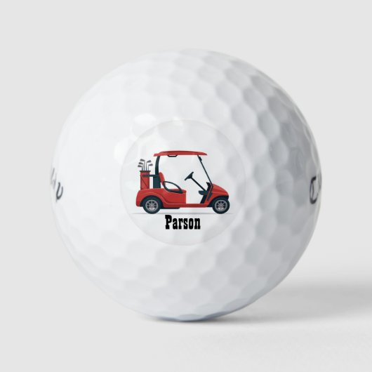 Rode Golfkar Naam Callaway Distance Golfballen (Voorkant)