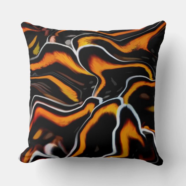 Rode golfpatroon ontwerp abstracte kussen (Voorkant)