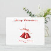 Rode gordels met een zachte kerstkaart (Staand voorkant)