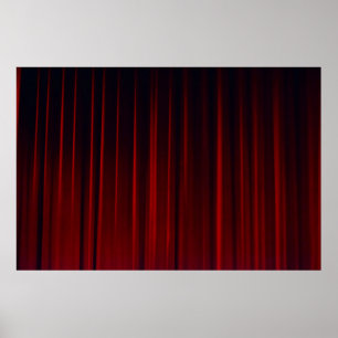 Rode gordijn poster
