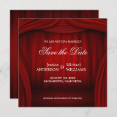 Rode gordijn Save the Date-aankondiging Save The Date (Voorkant / Achterkant)
