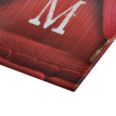 Rode Gordijn Theater Monogram Glas Snijplank (Hoek)