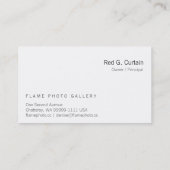 Rode gordijn visitekaartje (Achterkant)
