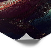 Rode gordijnen - impressionistische binnenkunst poster (Hoek)