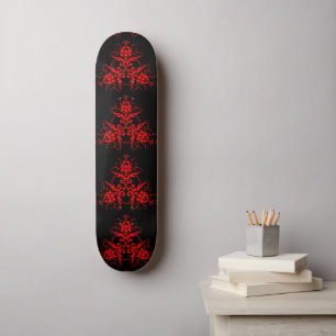 Rode Gothic Damask Persoonlijk Skateboard