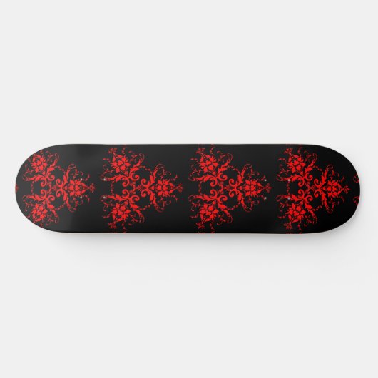 Rode Gothic Damask Persoonlijk Skateboard (Horizontaal)