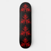 Rode Gothic Damask Persoonlijk Skateboard (Voorkant)