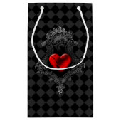 Rode Gothic hart geschenk tas Klein Cadeauzakje (Achterkant)