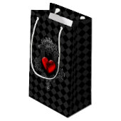 Rode Gothic hart geschenk tas Klein Cadeauzakje (Achterkant Gekanteld)