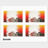 Rode gothic rechthoekige sticker (Vel)