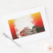 Rode gothic rechthoekige sticker (Envelop)