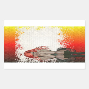 Rode gothic rechthoekige sticker