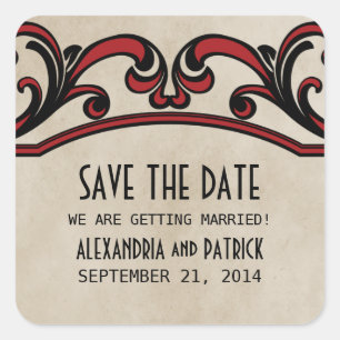 Rode gotische cirkels sparen de Stickers van de Da