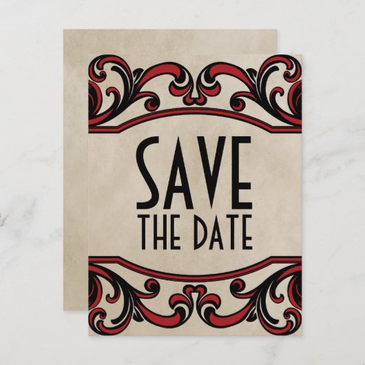 Rode gotische cirkels sparen het Briefkaart van de (Voorkant / Achterkant)