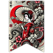 Rode gotische draak geborduurde banier vlaggetjes (Tweede vlag)