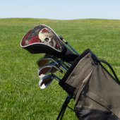 Rode Gotische schedel Rozen Golfheadcover (Insitu)