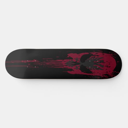 Rode gotische schedel thema persoonlijk skateboard (Horizontaal)