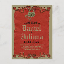 Rode  Gotische Skelet Key bewaart de datum