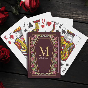 Rode Gotische Thorn Roos Coffin Monogram Poker Kaa Pokerkaarten