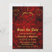 Rode Gotische Trouwkaart Opslag Datum Save The Date (Voorkant)