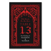 Rode Gotische Vampier Kathedraal bruiloft Kaart (Voorkant)