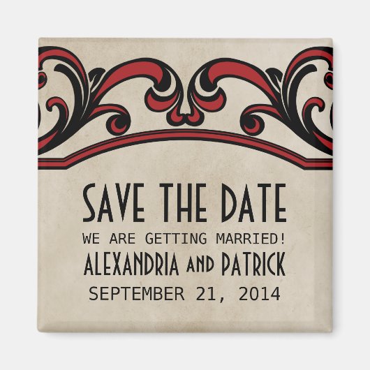 Rode gotische zwemmen sparen de Magnet van de Datu (Voorkant)