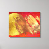 Rode Goud Abstracte Kunst Opgespannen Canvasprint Canvas Afdruk (Voorkant)