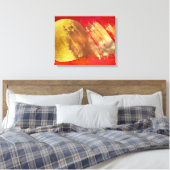 Rode Goud Abstracte Kunst Opgespannen Canvasprint Canvas Afdruk (Insitu (Slaapkamer))