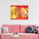 Rode Goud Abstracte Kunst Opgespannen Canvasprint Canvas Afdruk (Insitu (Woonkamer))