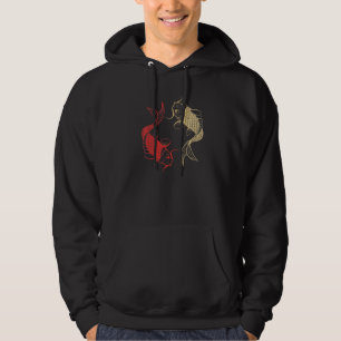 Rode Goud Chinese Karper Aziatische Japanse Twee K Hoodie