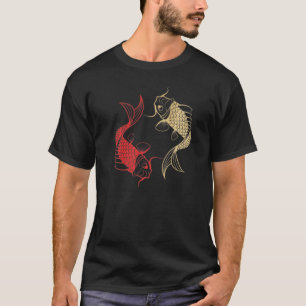 Rode Goud Chinese Karper Aziatische Japanse Twee K T-shirt