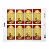 Rode Goud Fabulous 50 Wijnfleslabels Etiket (Full Sheet)