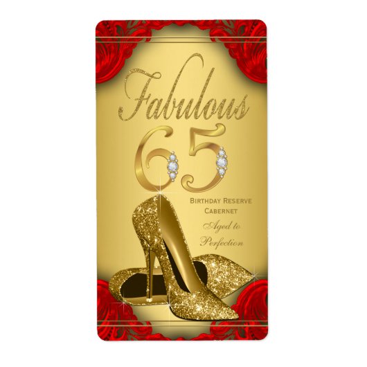 Rode Goud Fabulous 65 Wijnfleslabels Etiket (Voorkant)