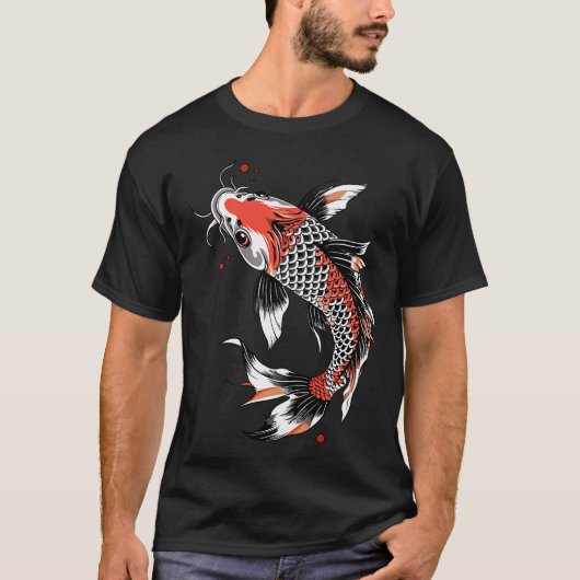 Rode goud karper koi t-shirt (Voorkant)