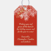 Rode Goud Moderne Elegante Kerst Botanisch Cadeaulabel (Achterkant)