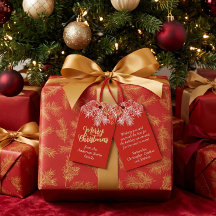 Rode Goud Moderne Elegante Kerst Botanisch