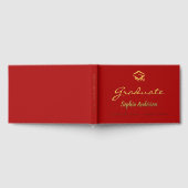 Rode goud naam script dop Afstuderen Gastenboek (Volledig)
