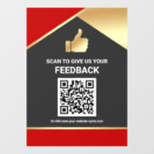 Rode Goud QR Code Klantfeedback Beoordeling Raamsticker (Vel)